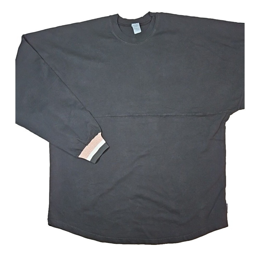 Spirit Jersey Adult Long Sleeve Solid Black Cotton T-Shirt Size L NWOT